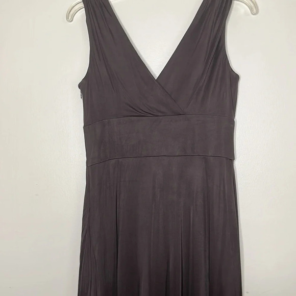 Laundry by Shelli Segal brown silky goddess pleated wedding guest dress size 6 - Picture 8 of 10